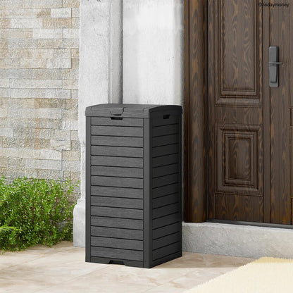 31-Gallon Outdoor Trash Can with Lid & Drip Tray