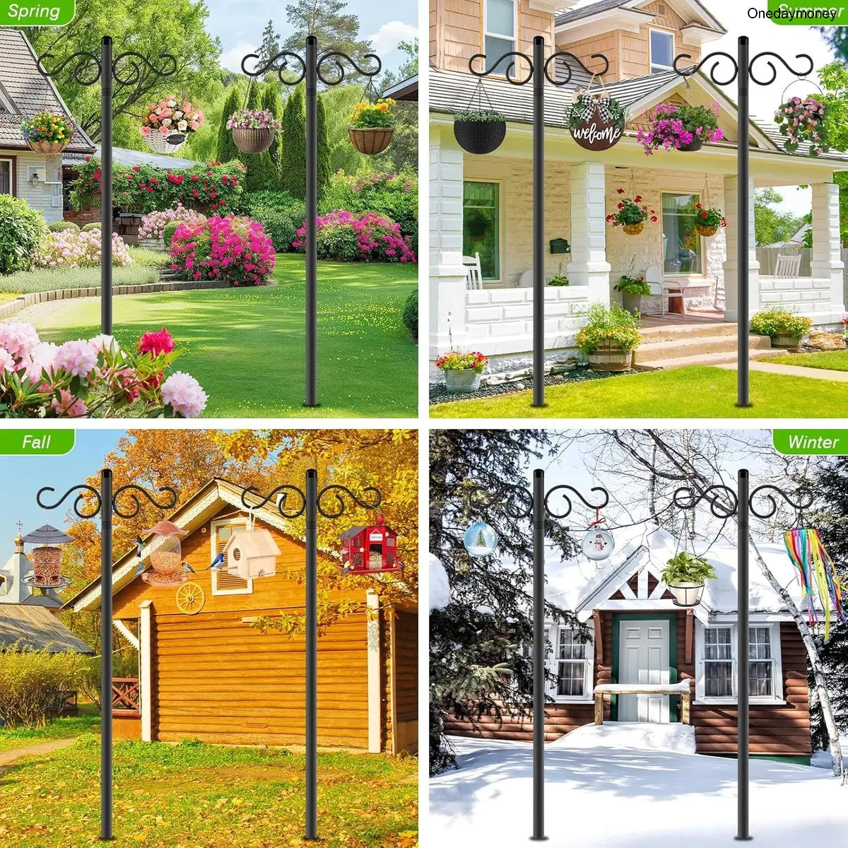2-Pack 90" Outdoor Shepherd Hooks