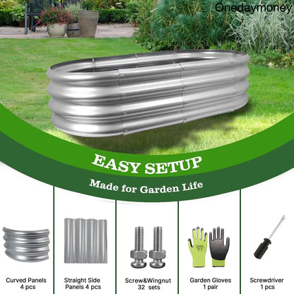 4x2x1FT Galvanized Raised Garden Bed