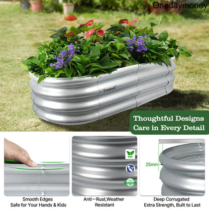 4x2x1FT Galvanized Raised Garden Bed