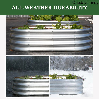 4x2x1FT Galvanized Raised Garden Bed