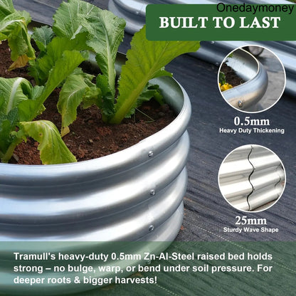 4x2x1FT Galvanized Raised Garden Bed