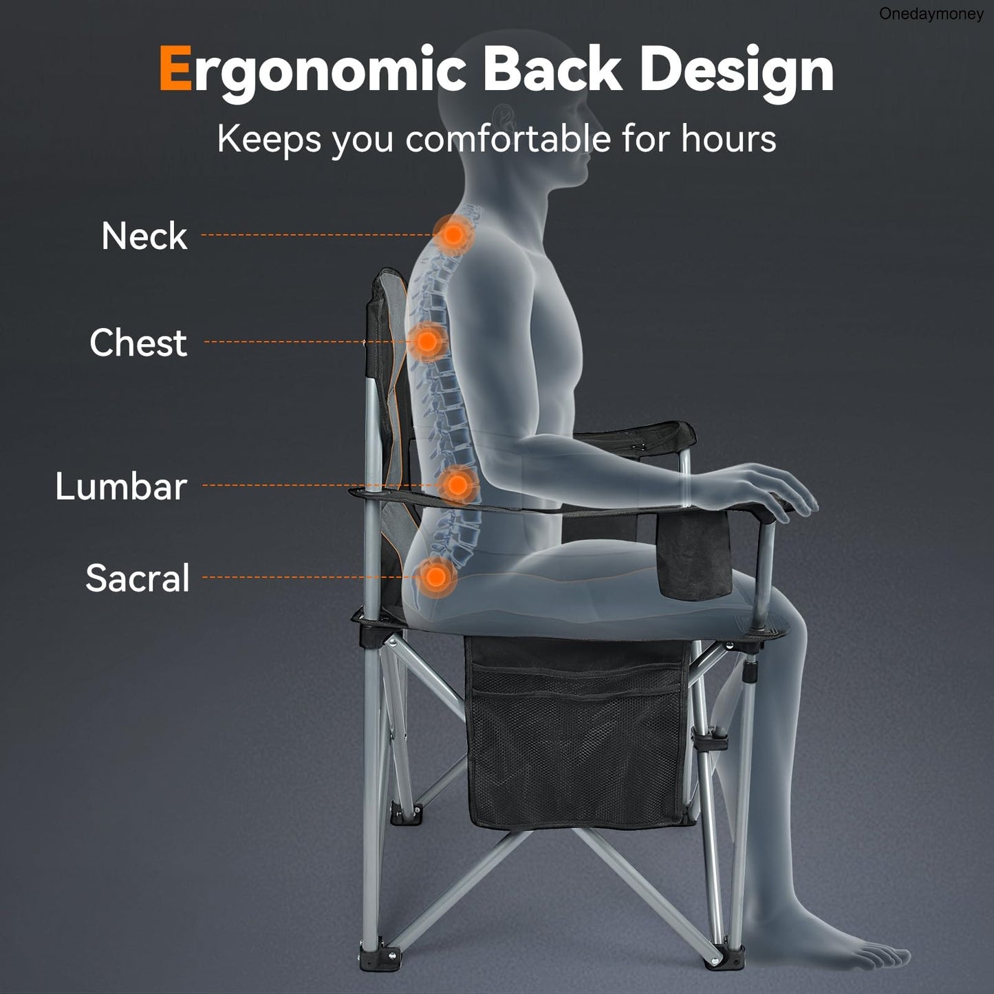 Heavy-Duty Outdoor Folding Chair 400lbs
