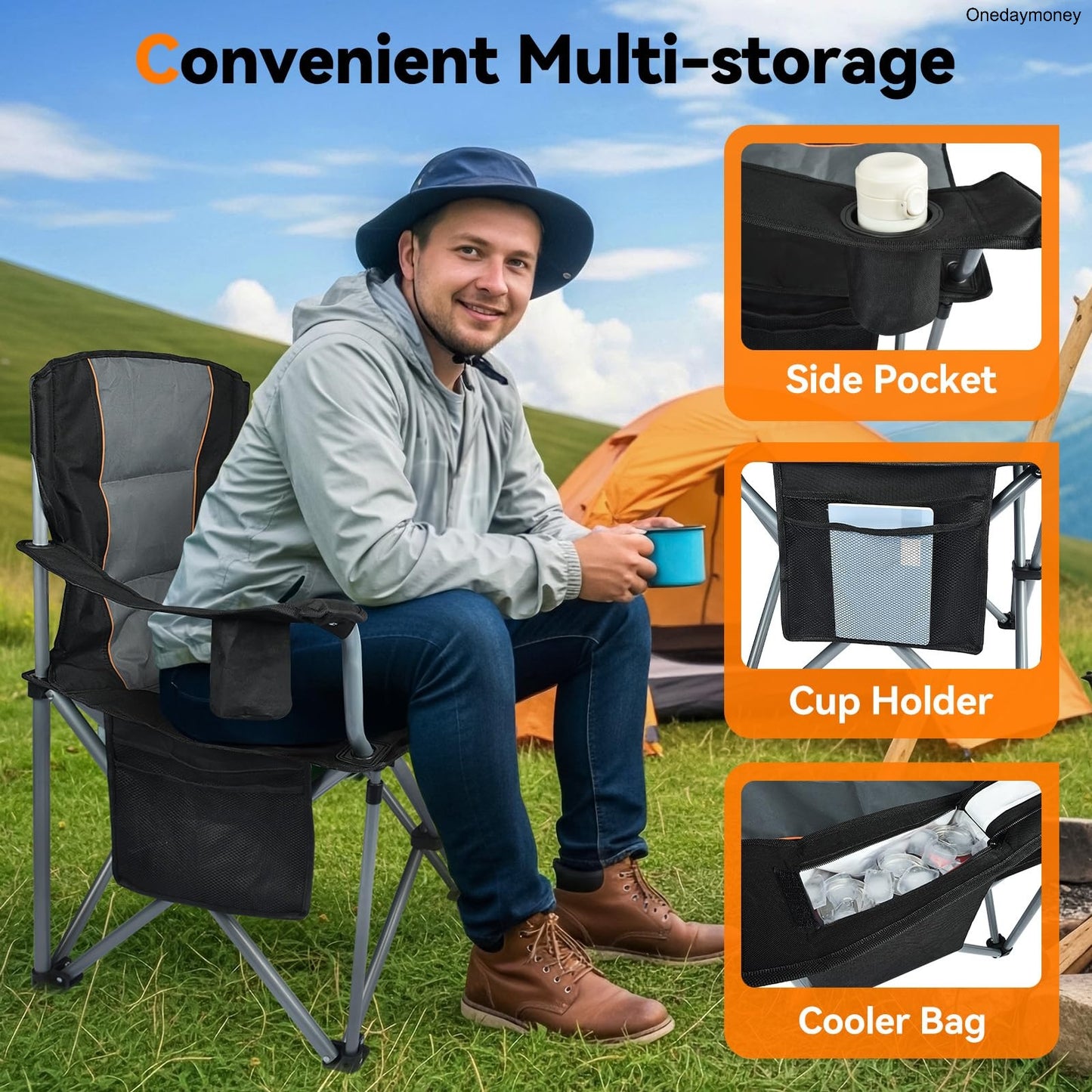 Heavy-Duty Outdoor Folding Chair 400lbs